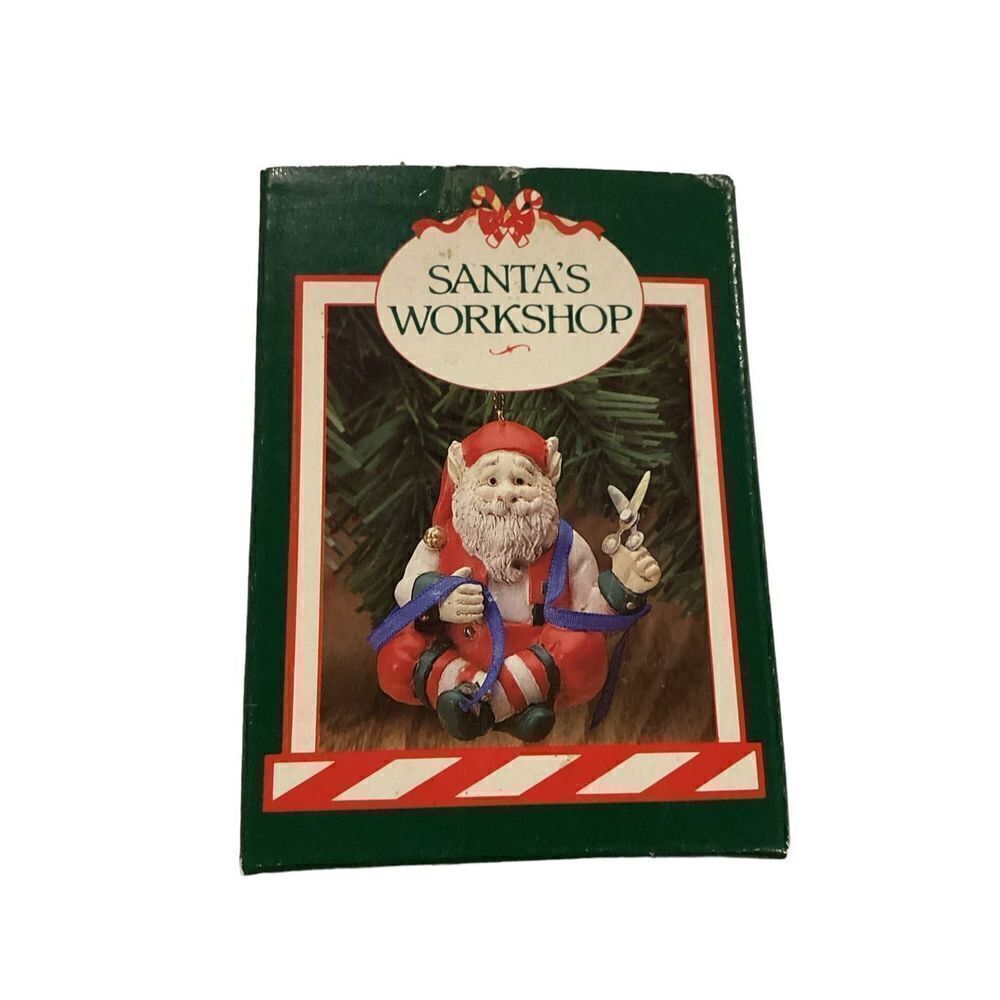 Vintage Santa’s Work Shop Christmas Tree Ornament